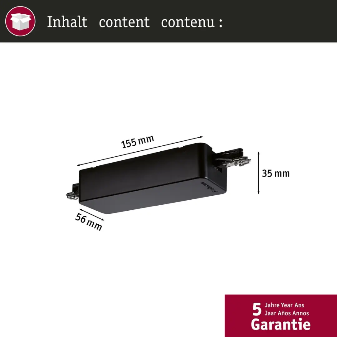 Paulmann URail Zigbee 3.0 Railadapter Dimm/Switch 96815 - Zwart mat - afbeelding 6 van 6