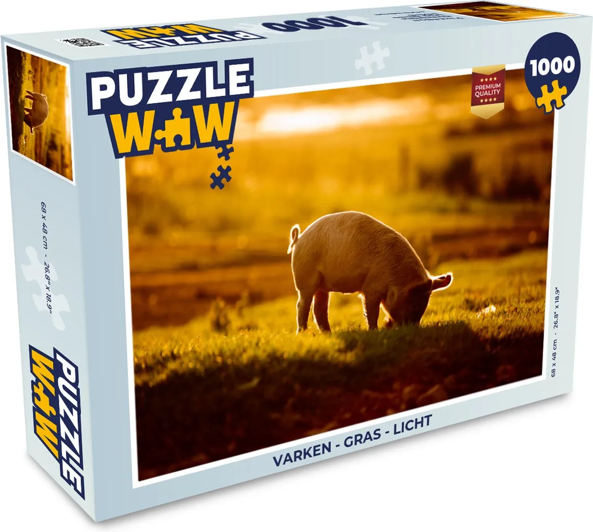 PuzzleWow Varken Gras Legpuzzel 1000 Stuks