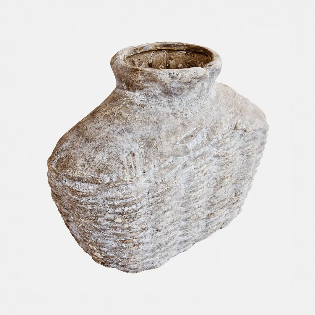 Loberon Orlaithea Vaas - 2 Stuks Antiekbeige - afbeelding 2 van 4