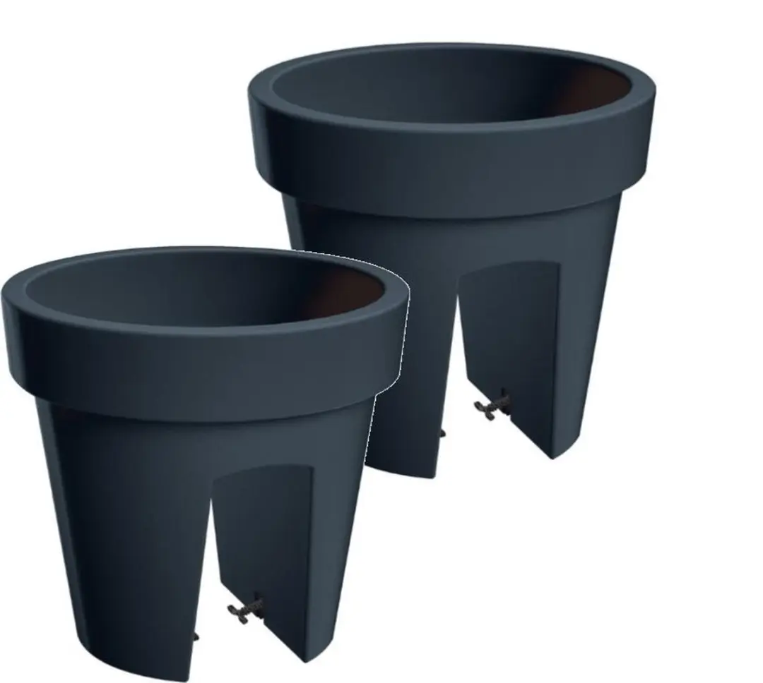 Bloembak Balkonbak Lofly Railing 25x25x23cm ANTRACIET Prosperplast / 2 STUKS ! /