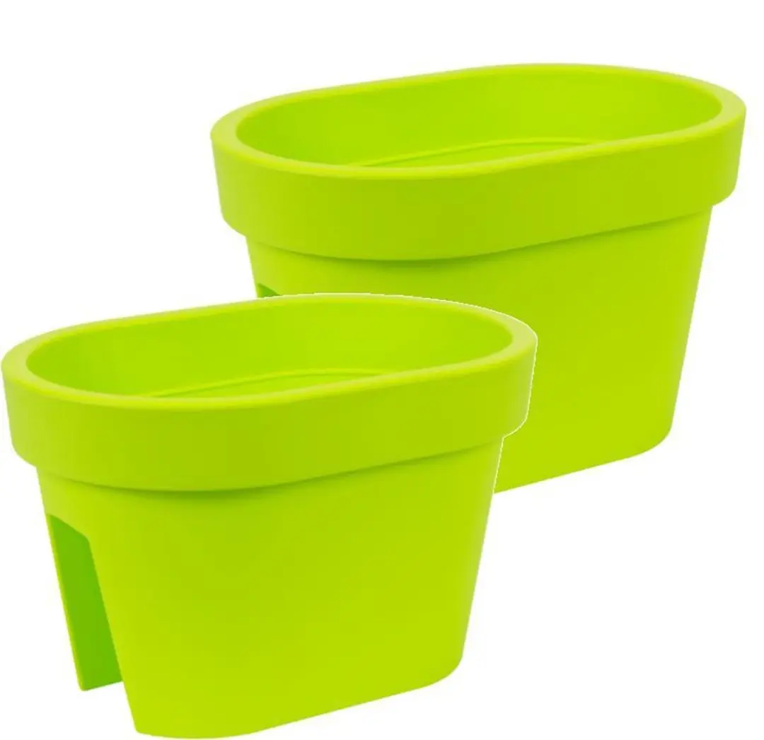 Bloembak Balkonbak Lofly Railing 27x40x25cm LIME Prosperplast / 2 STUKS ! /