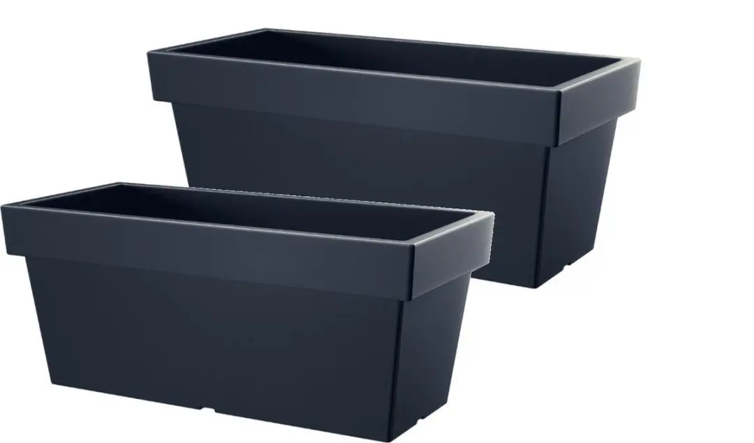 Bloembak Balkonbak Lofly Case 40x18x16cm ANTRACIET Prosperplast / 2 STUKS ! /