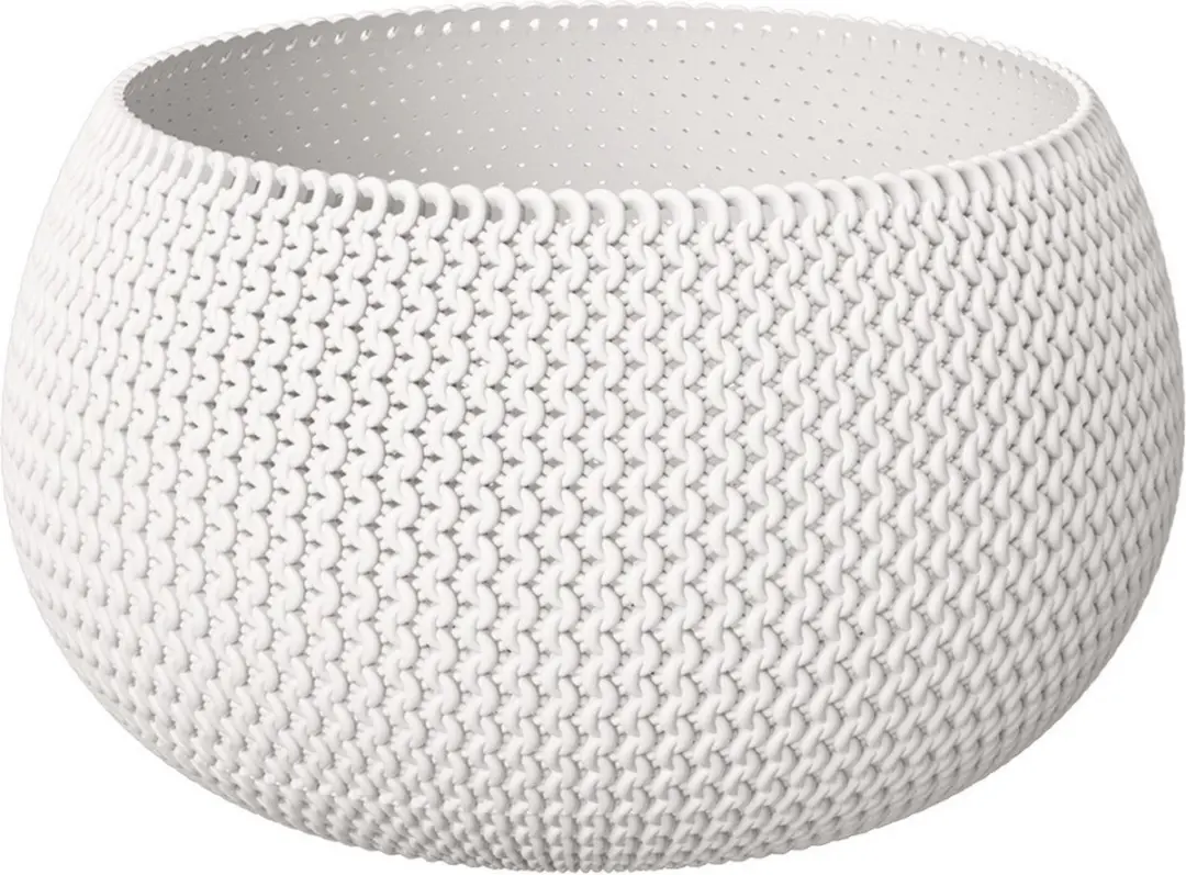 Prosperplast tafel plantenpot/bloempot - kunststof - parel wit - D30 x H22 cm - voor binnen/buiten