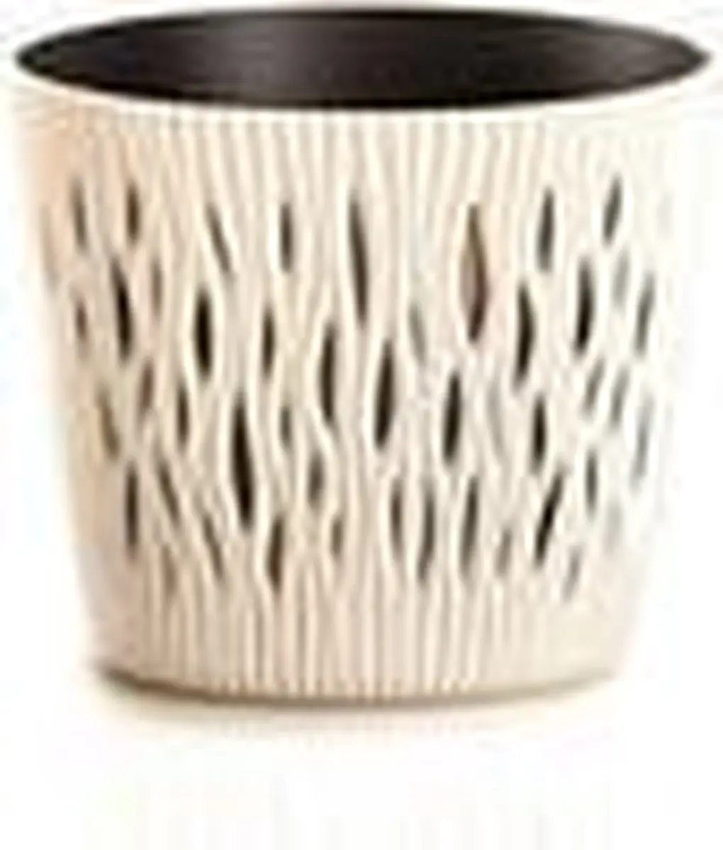SANDY ROUND plastic potten RONDE IN KLEUR ROOM 18,9 X 18,9 X 16,5 CM