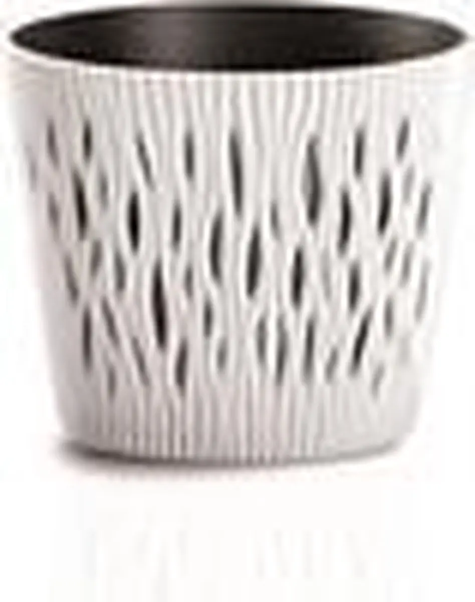 ROUND plastic potten RONDE IN WIT SANDY