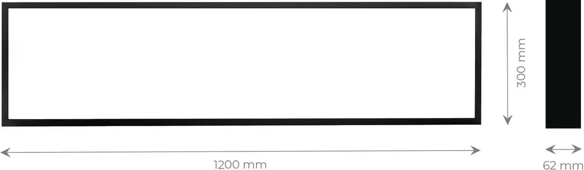 LEDVION LED Paneel Opbouw 30x120cm - 36W - Zwart - afbeelding 6 van 6