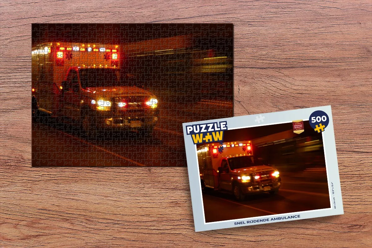 PuzzleWow Ambulance Legpuzzel 500 Stuks - Multicolor