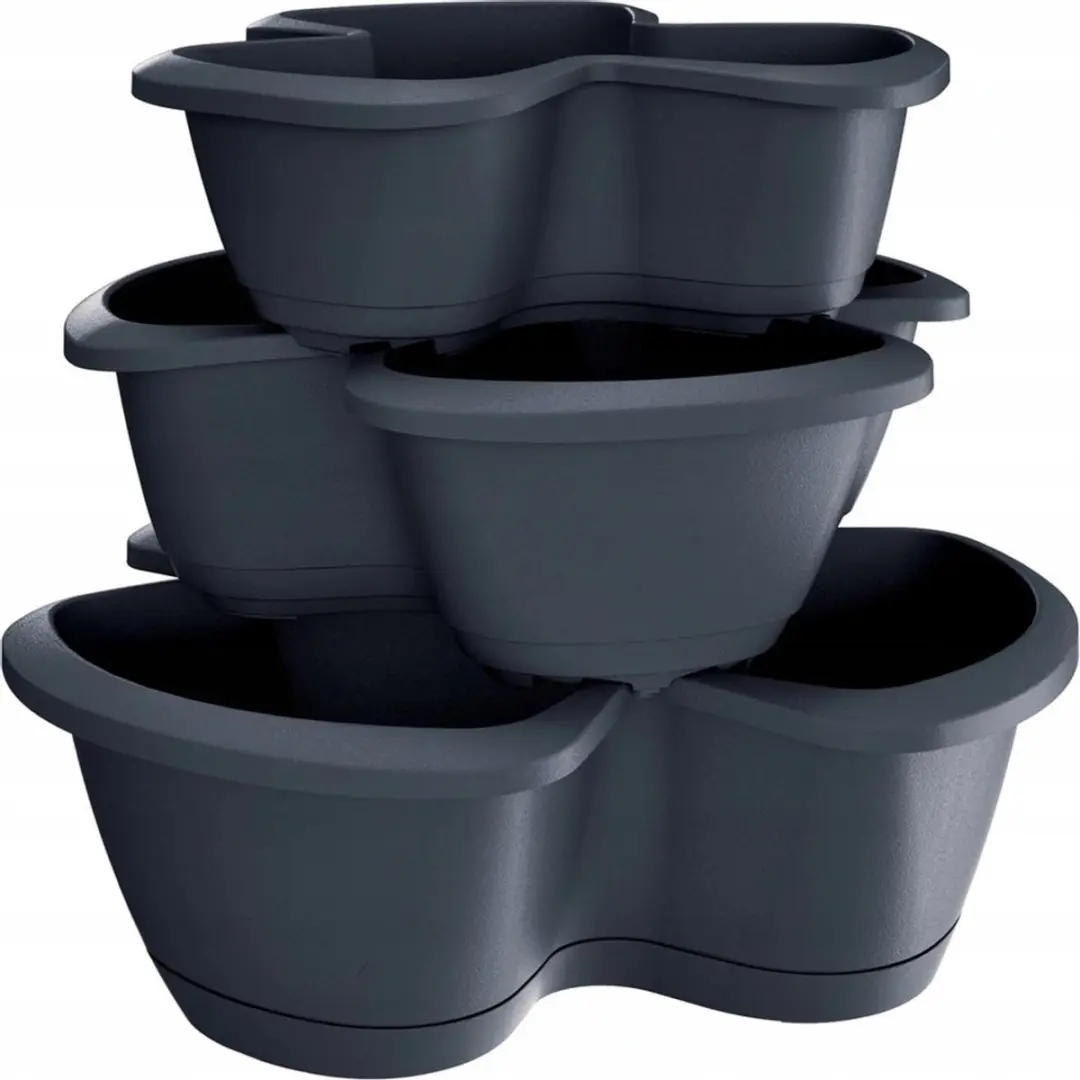 Respana Trio 3-Compartiment Plantenpot Pillar Pot Bloempot Plantentoren Stapelba