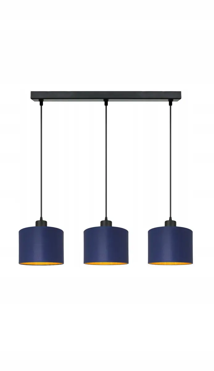 DOMINO Hanglamp 7-8205 LED Zwart/Marineblauw met Goud