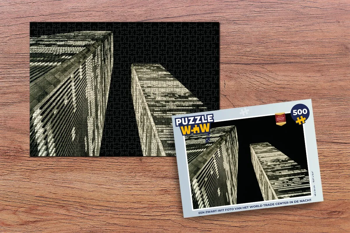 PuzzleWow Legpuzzel World Trade Center Nacht - 500 Stukjes