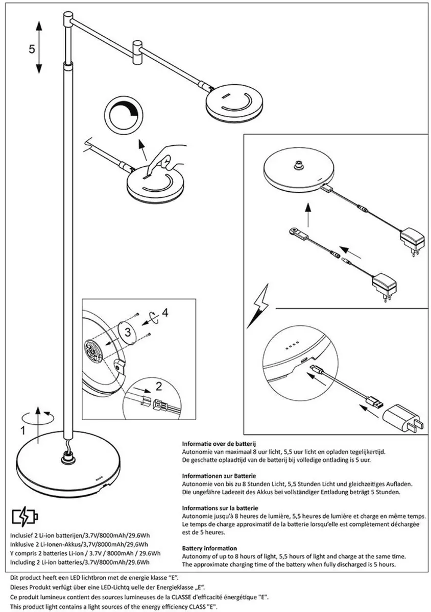 Steinhauer Soleil 3515GO Vloerlamp - 7W Warm Wit - afbeelding 3 van 6