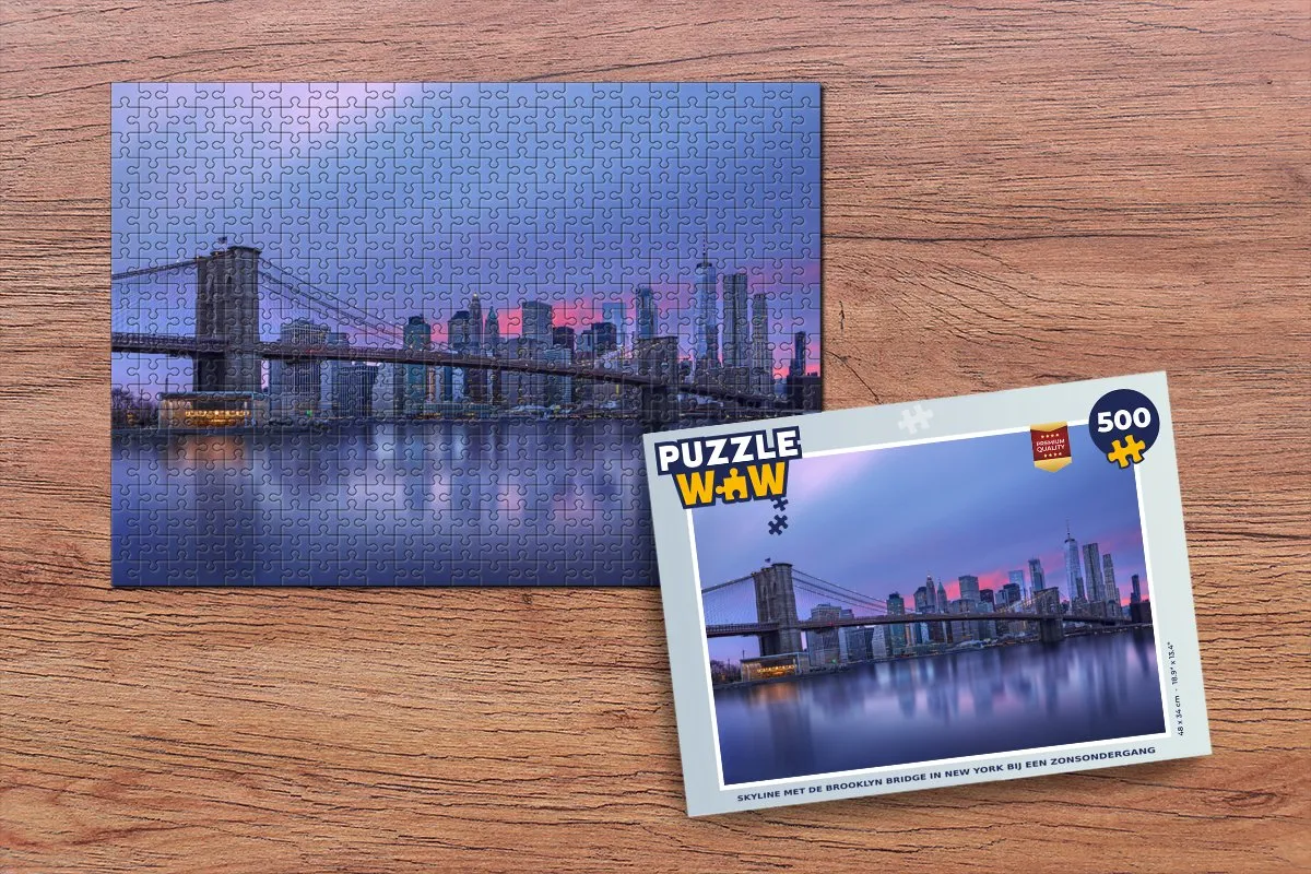 PuzzleWow New York Water Brug Legpuzzel 500 Stuks - Multicolor