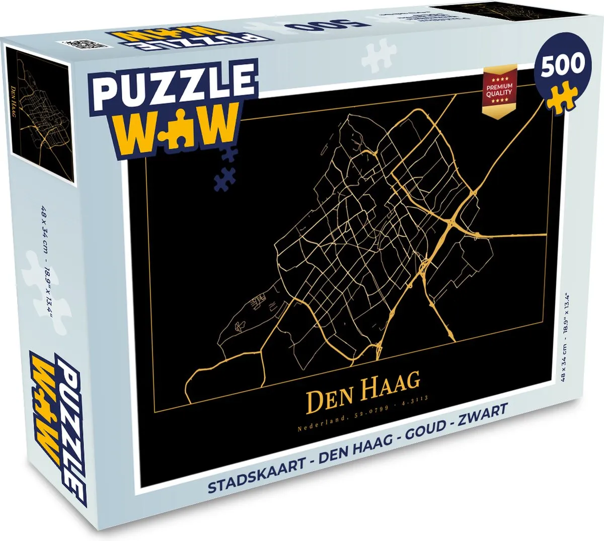 PuzzleWow Stadskaart Den Haag Legpuzzel 500 Stuks