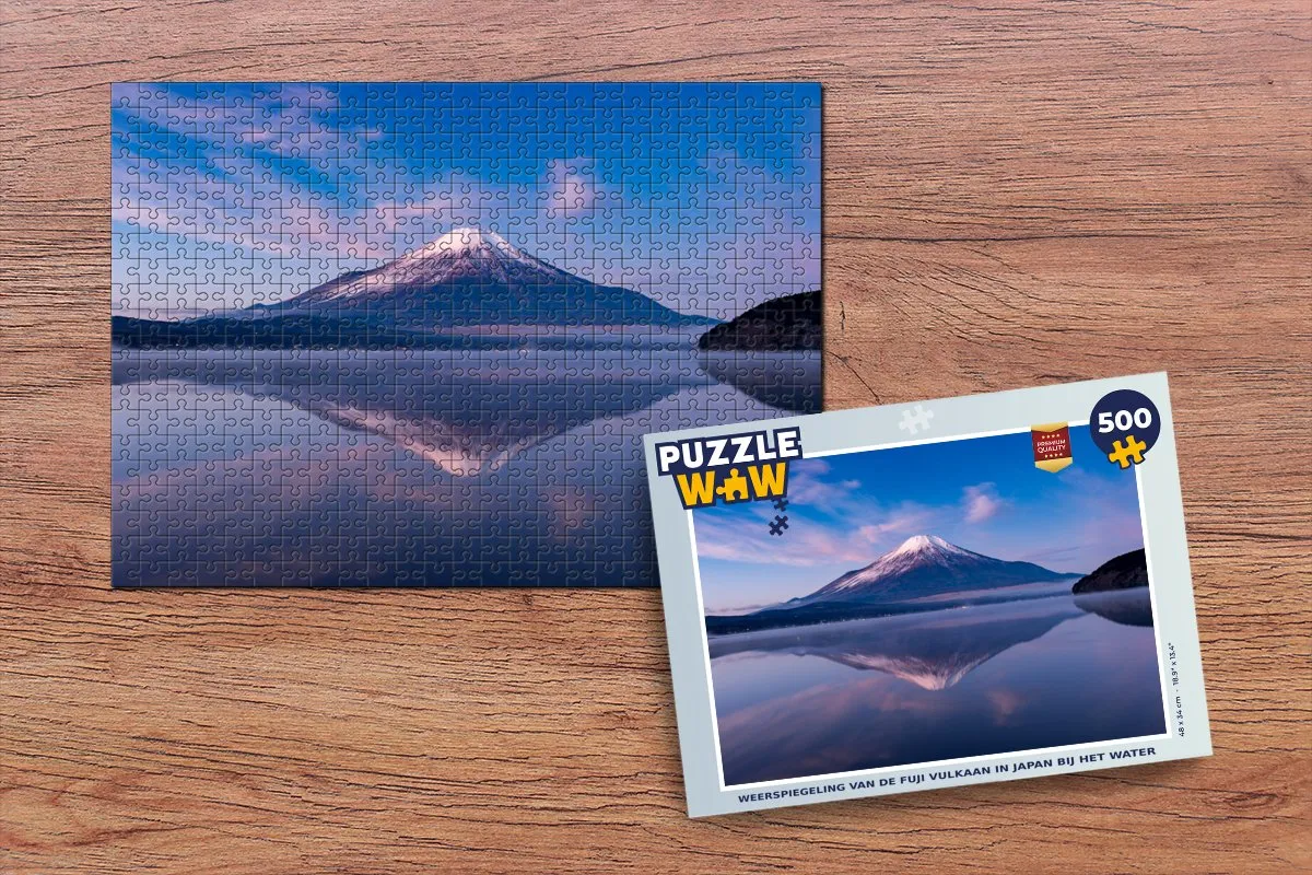 PuzzleWow Fuji Vulkaan Legpuzzel 500 Stuks - Multicolor