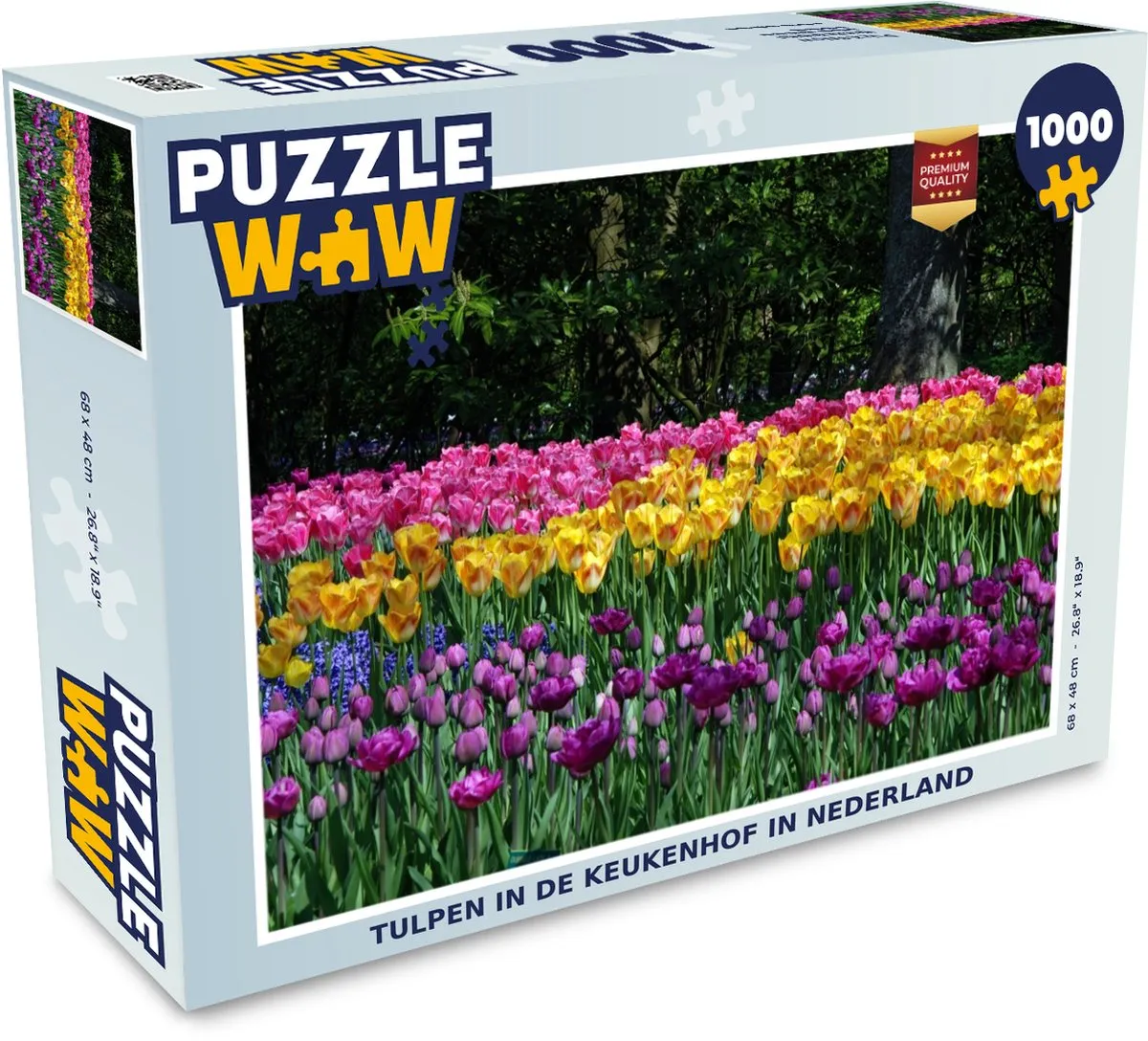 PuzzleWow Legpuzzel Tulpen in de Keukenhof 1000 Stuks