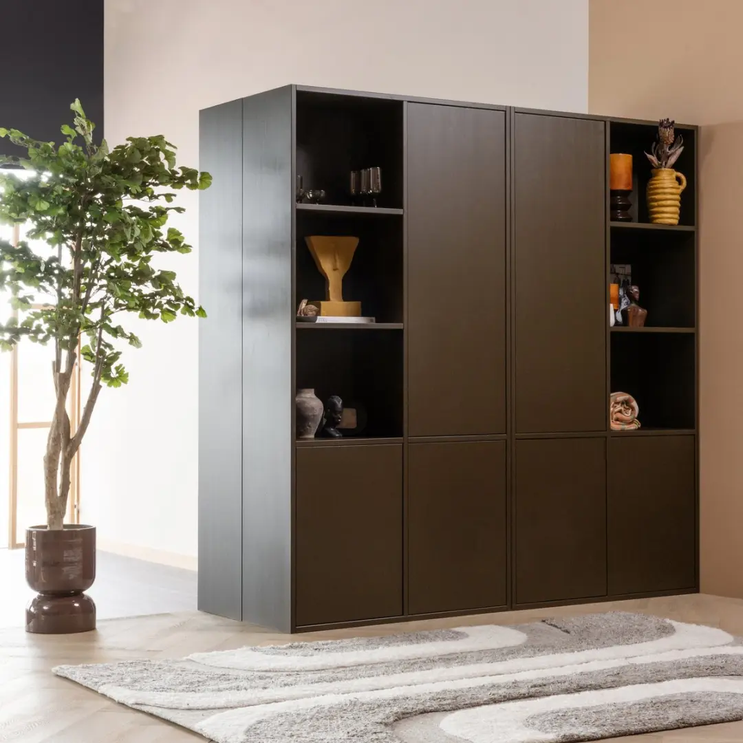 WOOOD Toval Pot Laag 40x28x28 - Paars/Bruin - afbeelding 2 van 6