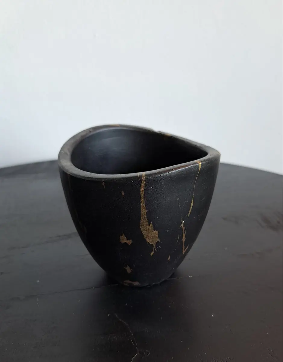 Countryfield zwart/goud Bloempot 10cm Decoratie Pot