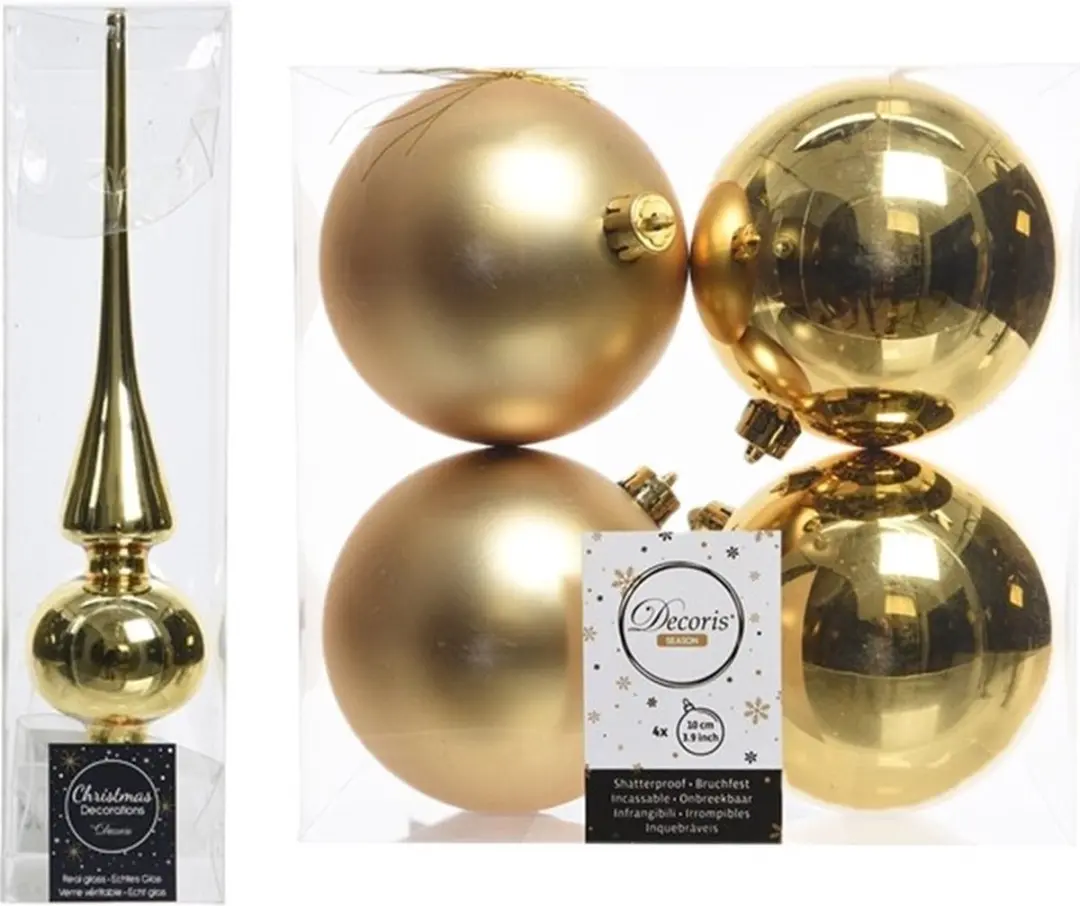 Decoris kerstballen met piek