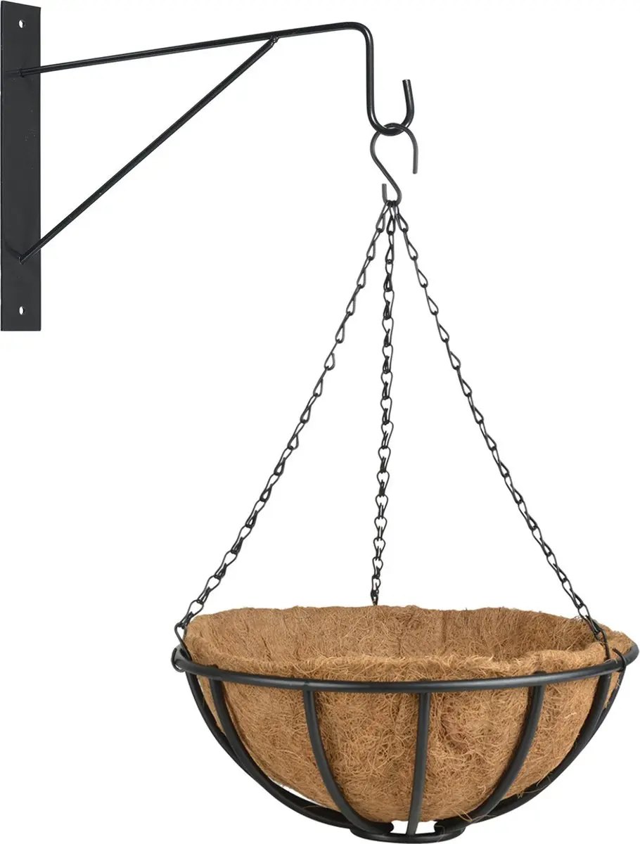 Hanging baskets 35 cm met muurhaak