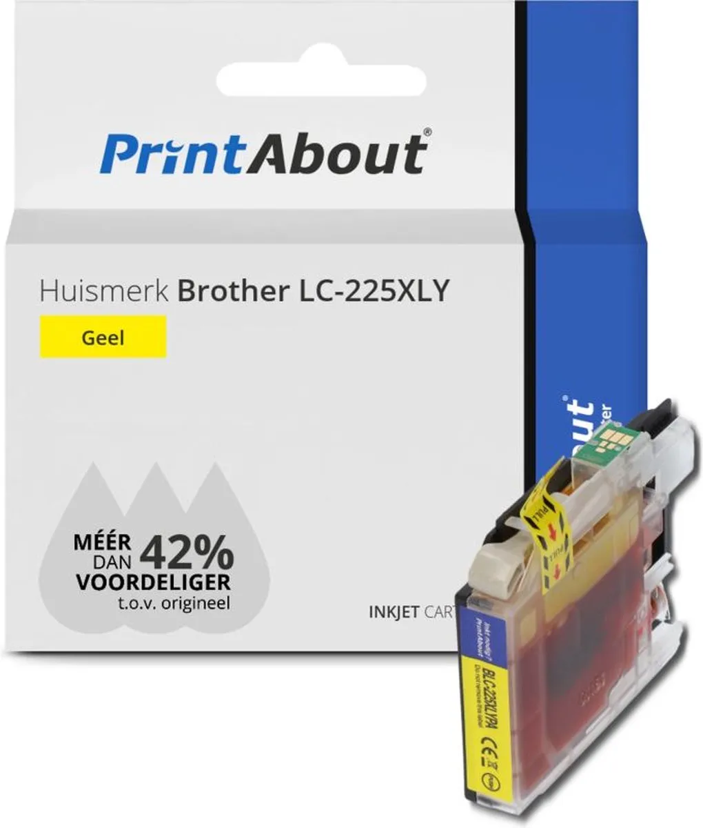 PrintAbout LC-225XLY Inktcartridge Geel - 1500 pagina's
