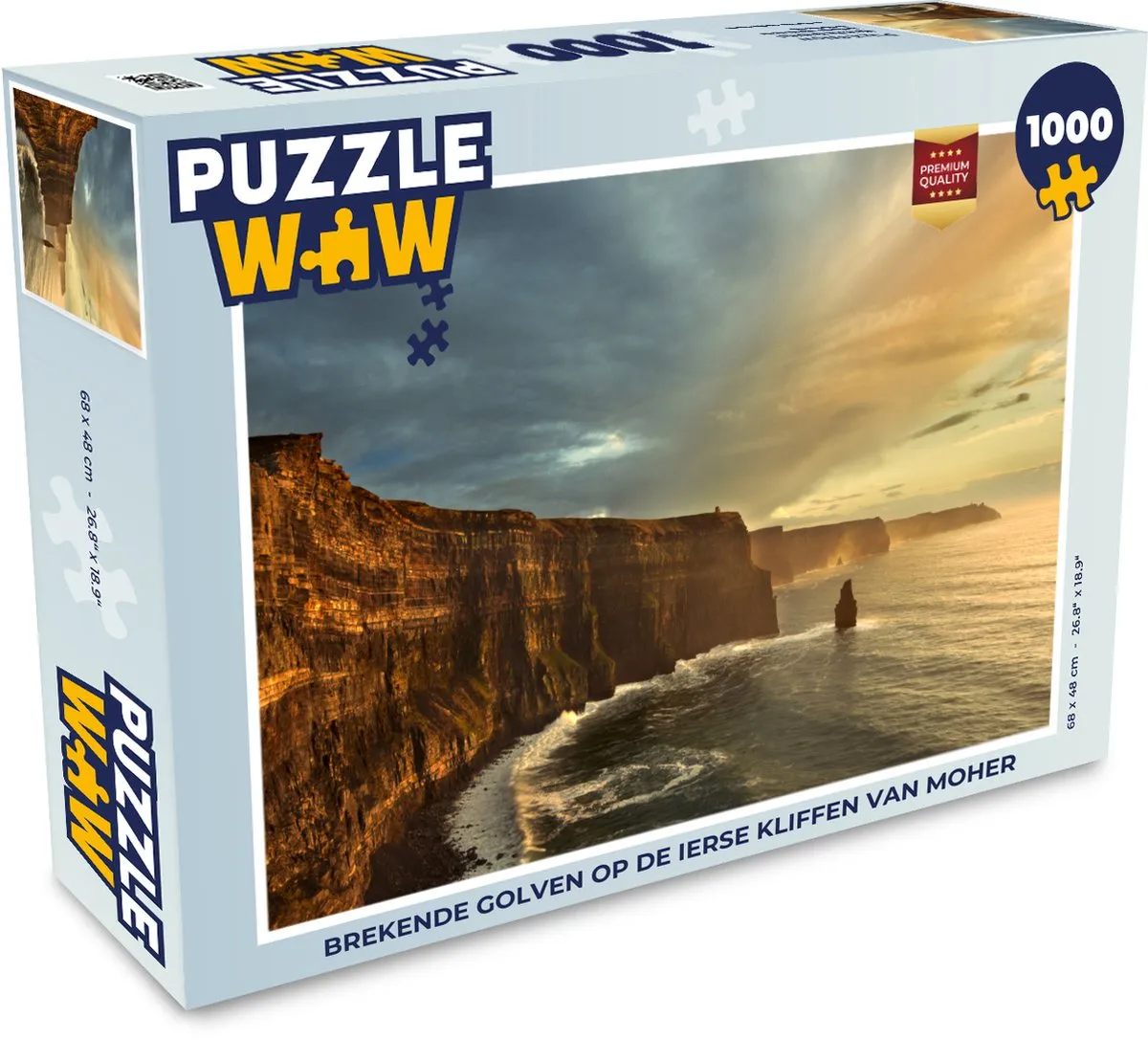 PuzzleWow Brekende Golven Ierse Kliffen Moher Legpuzzel 1000 Stuks