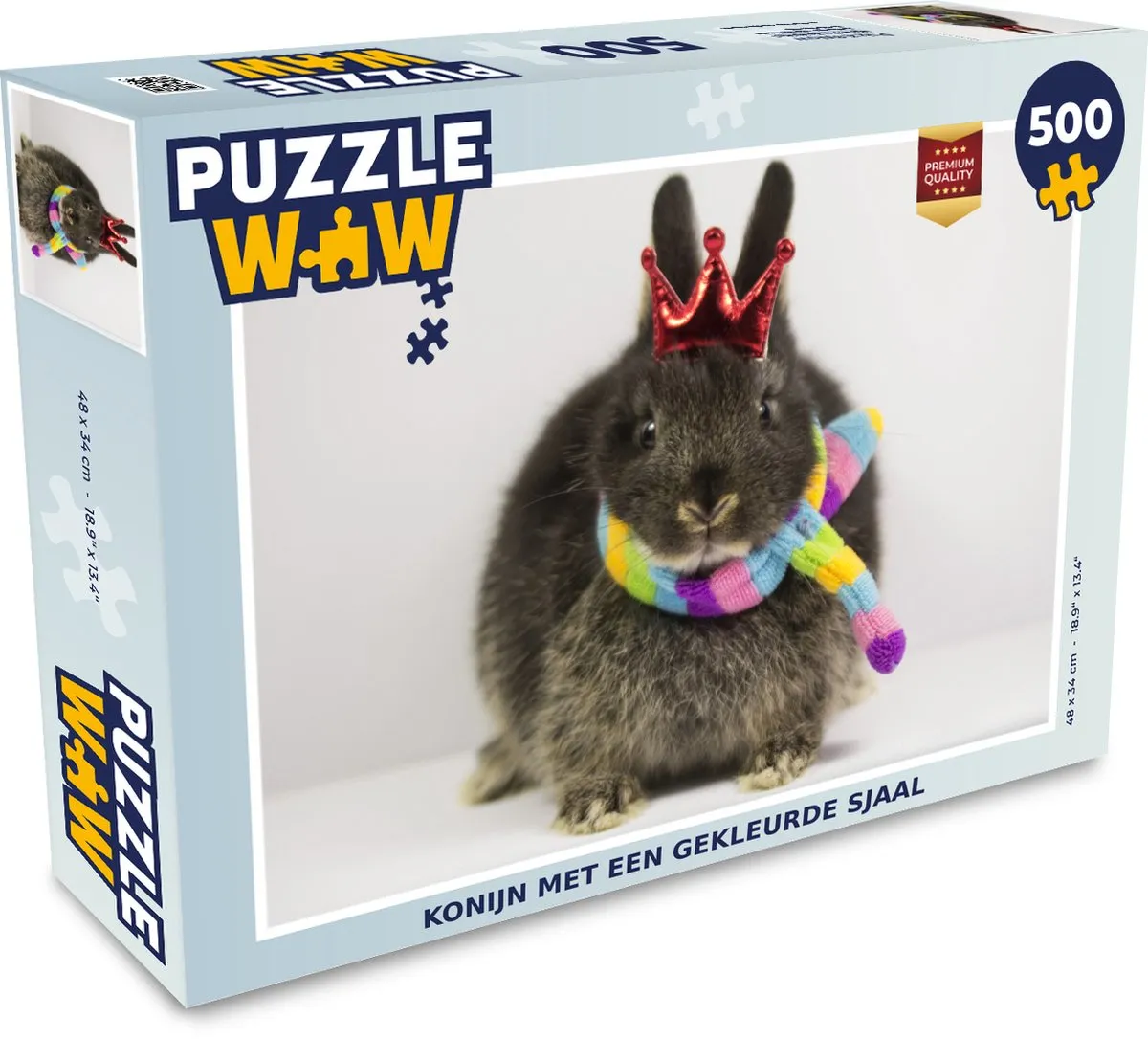 PuzzleWow Konijn Sjaal Wol Legpuzzel 500 Stuks