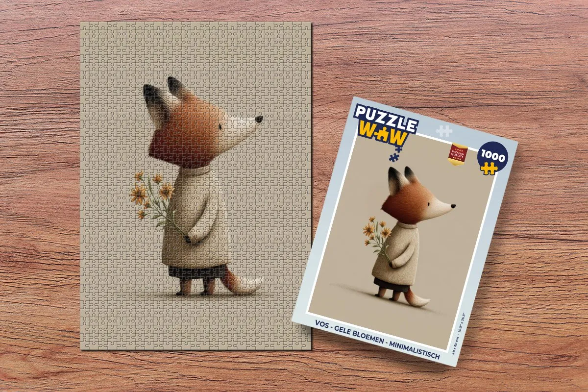 PuzzleWow Vos - Gele bloemen Legpuzzel 1000 Stuks