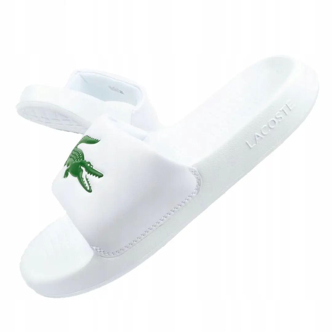 Lacoste Serve Slide Slippers Wit/Groen