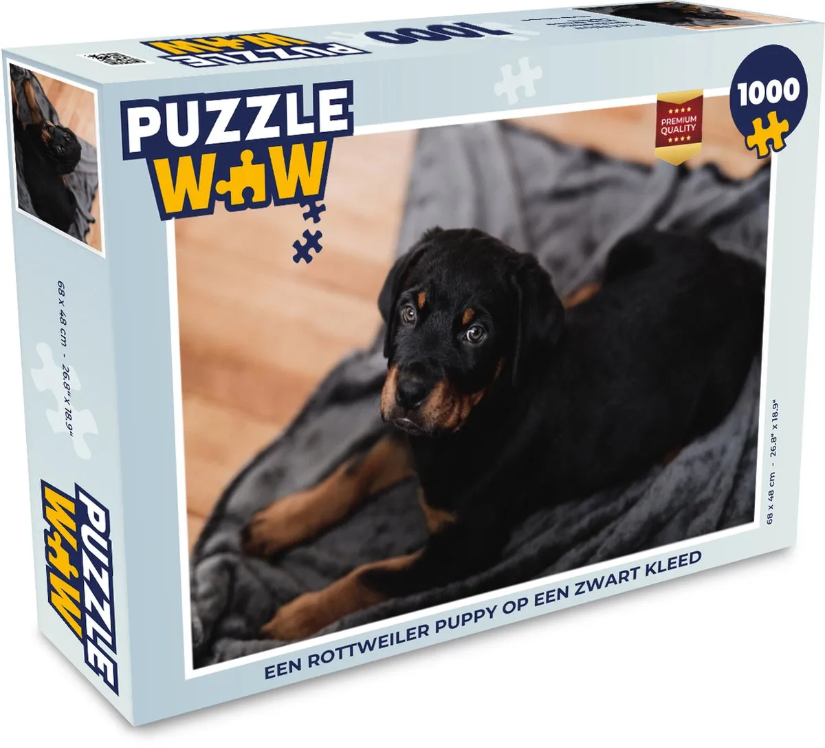 PuzzleWow Legpuzzel Rottweiler Puppy 1000 Stuks