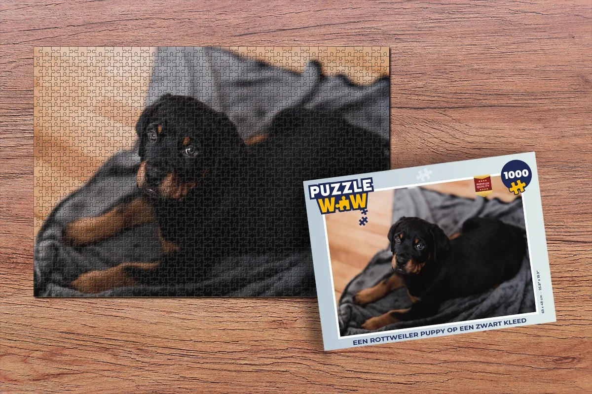 PuzzleWow Legpuzzel Rottweiler Puppy 1000 Stuks - Multicolor