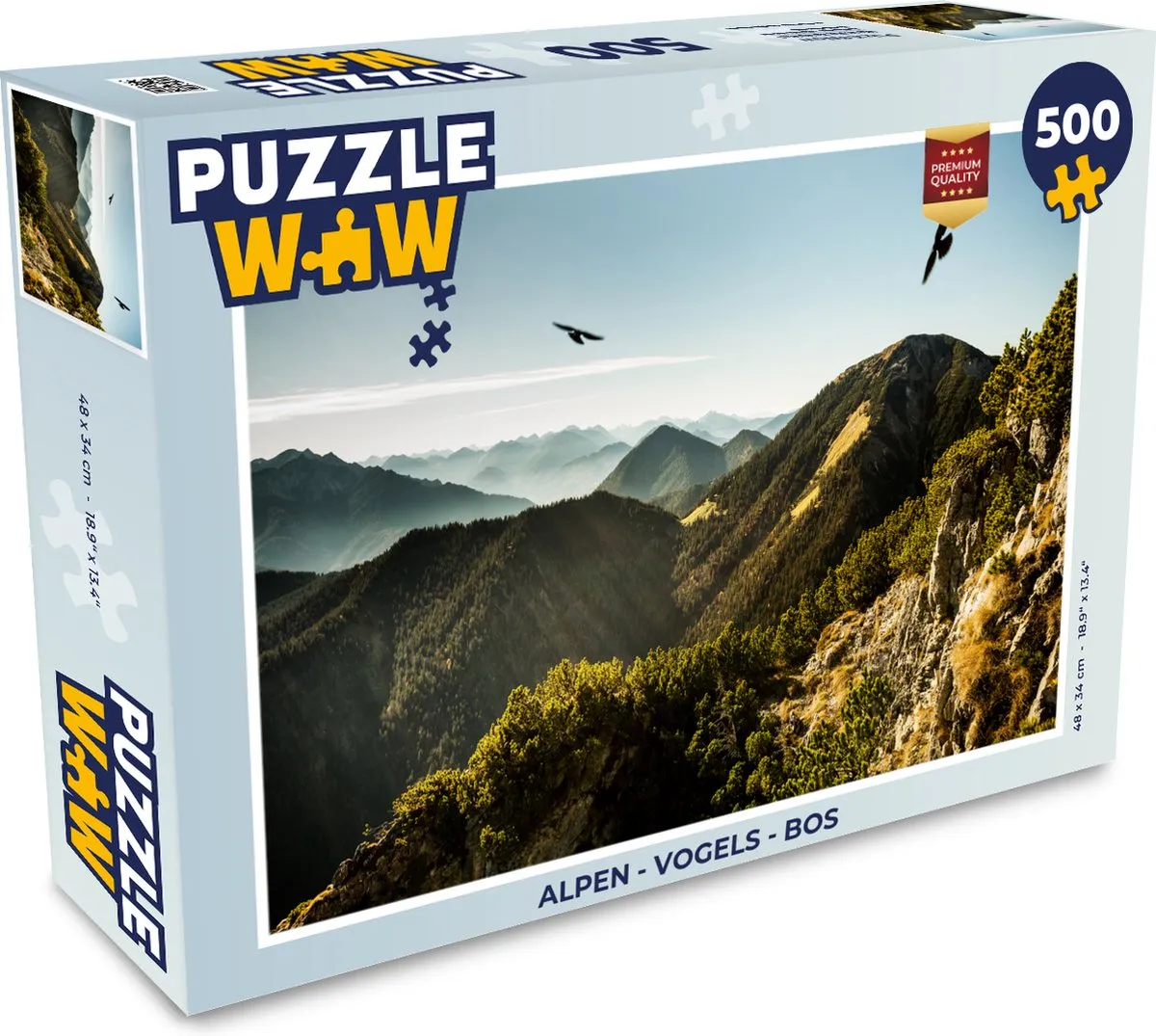 PuzzleWow Alpen Vogels Bos Legpuzzel 500 Stuks