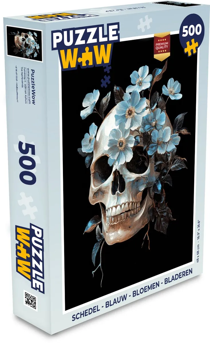 PuzzleWow Schedel Bloemen Legpuzzel 500 Stuks