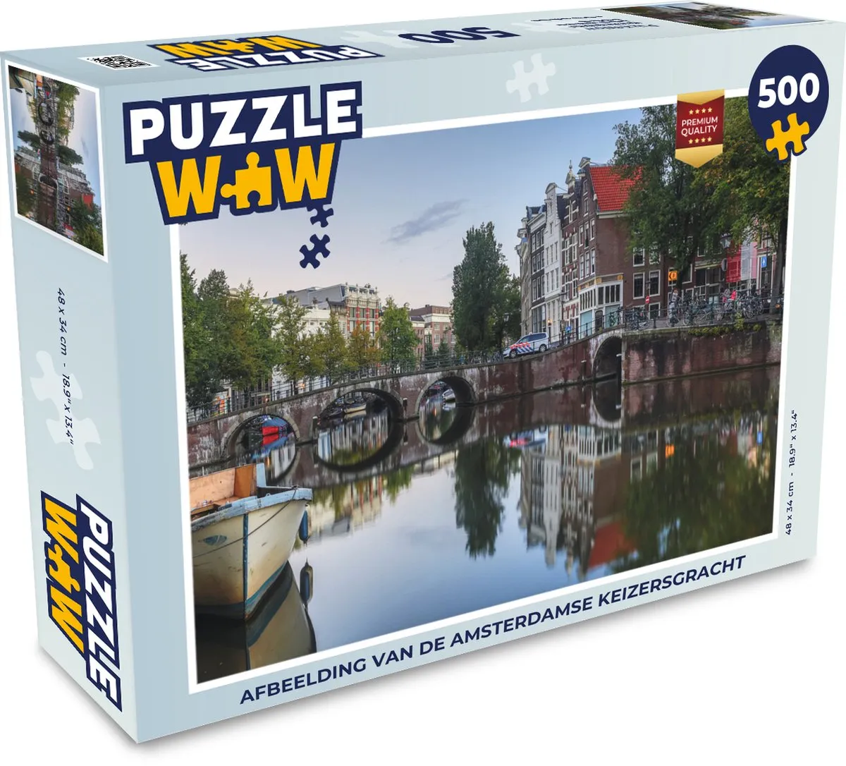 PuzzleWow Legpuzzel Amsterdamse Keizersgracht 500 Stuks - Multicolor