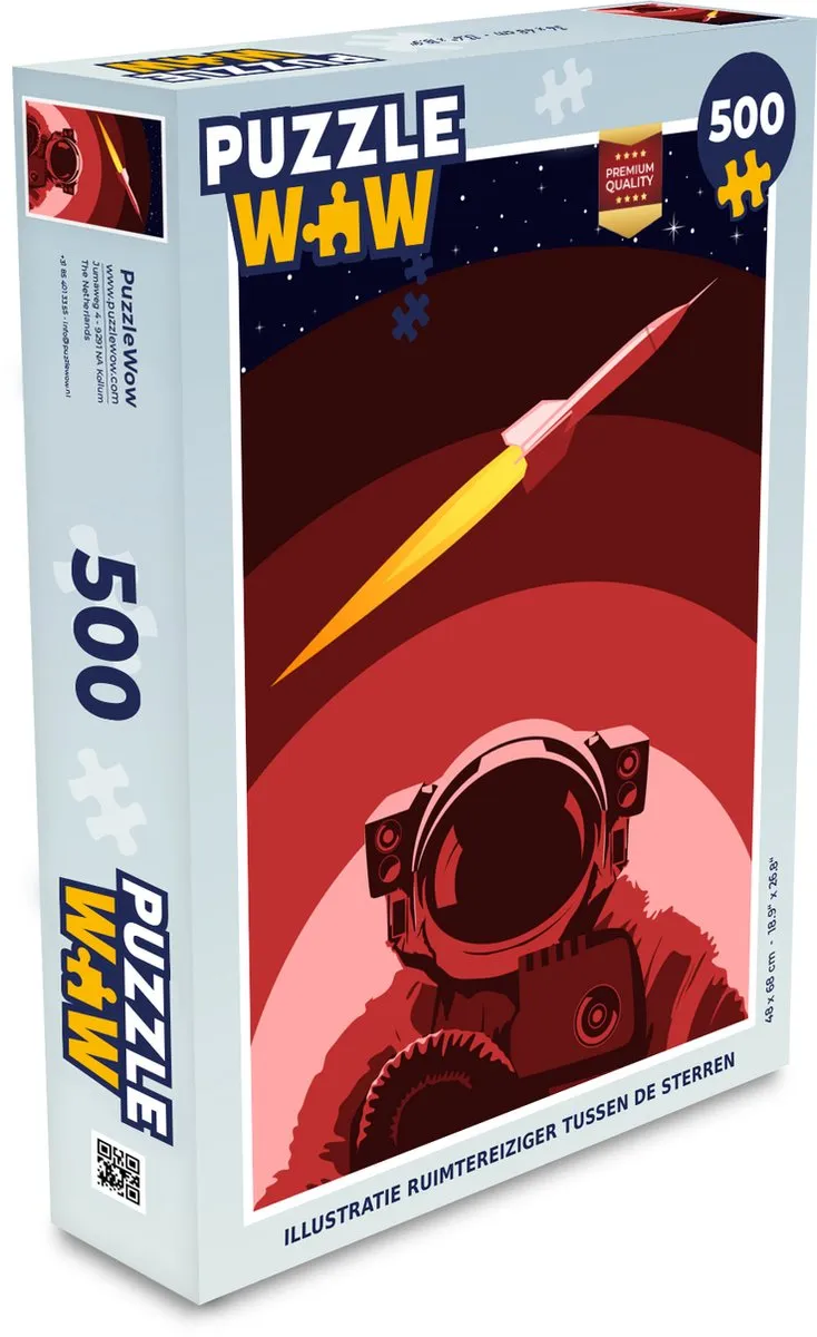 PuzzleWow Astronaut Sterren Raket Legpuzzel 500 Stuks