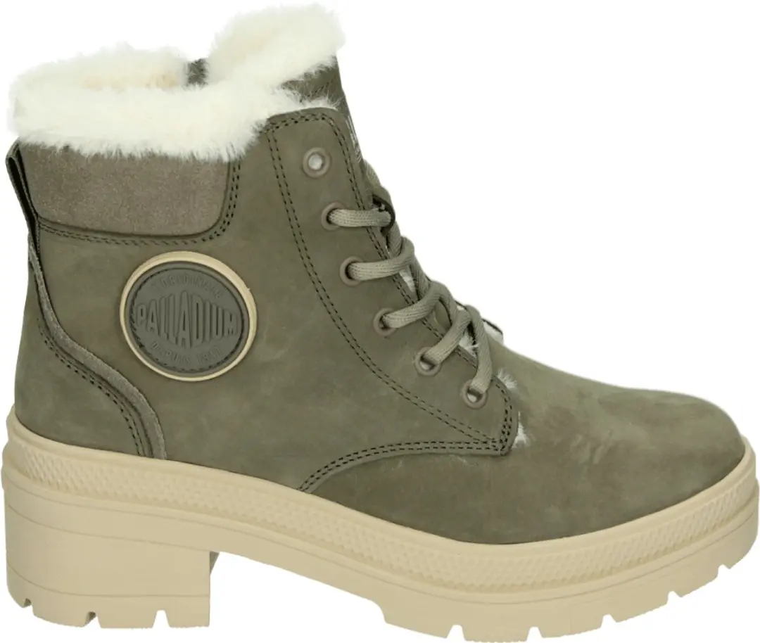 Palladium Pallarise Nbk WL Hoge Sneakers - Groen - afbeelding 2 van 6