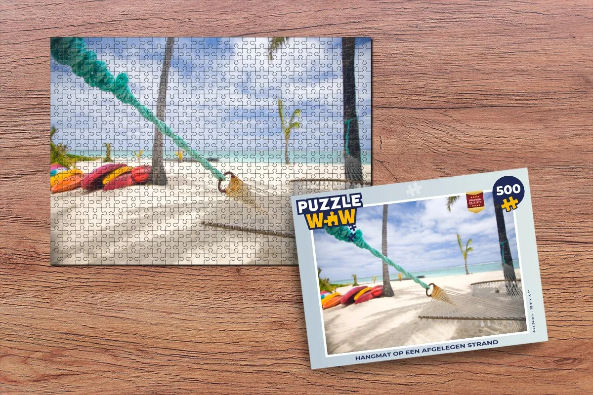 PuzzleWow Strand Boot Hangmat Legpuzzel 500 Stuks - Multicolor