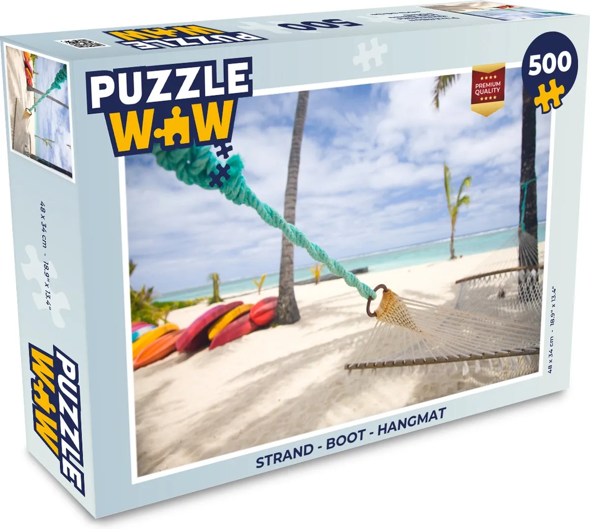 PuzzleWow Strand Boot Hangmat Legpuzzel 500 Stuks