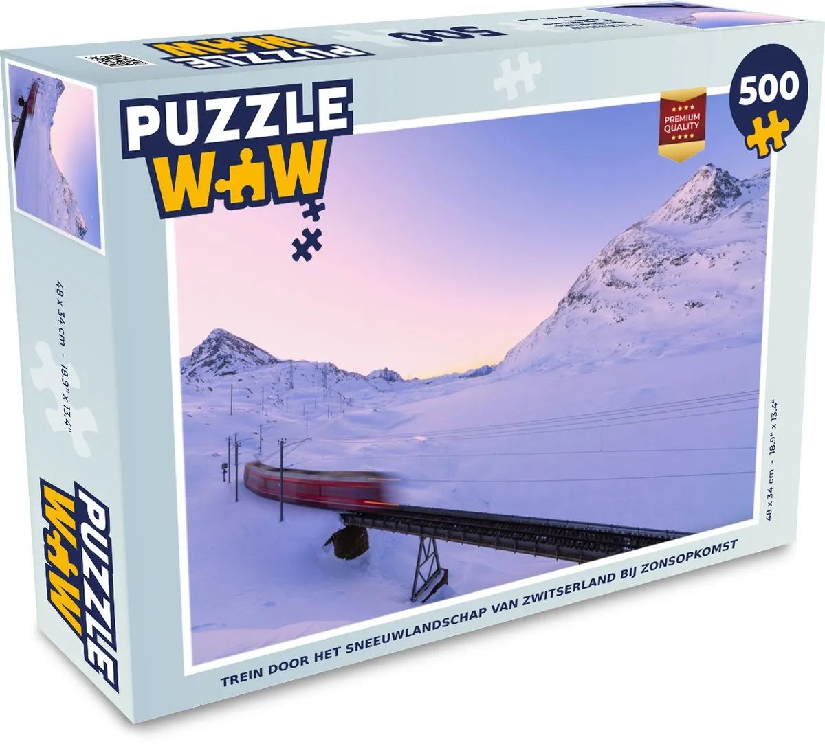 PuzzleWow Zwitserland Zonsopgang Legpuzzel 500 Stuks