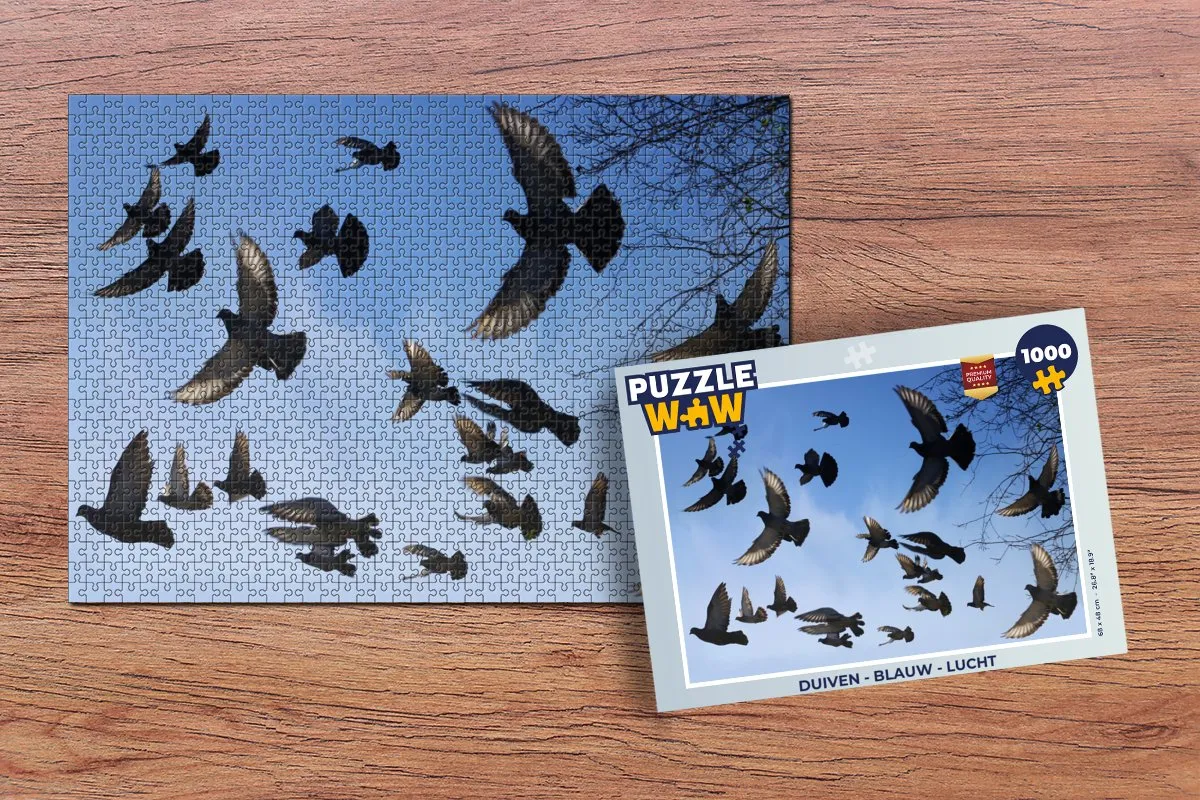 PuzzleWow Duiven Lucht Legpuzzel 1000 Stuks - Multicolor