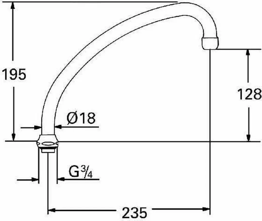 GROHE 13077000 Draaibare Buisuitloop - Chroom - afbeelding 2 van 6