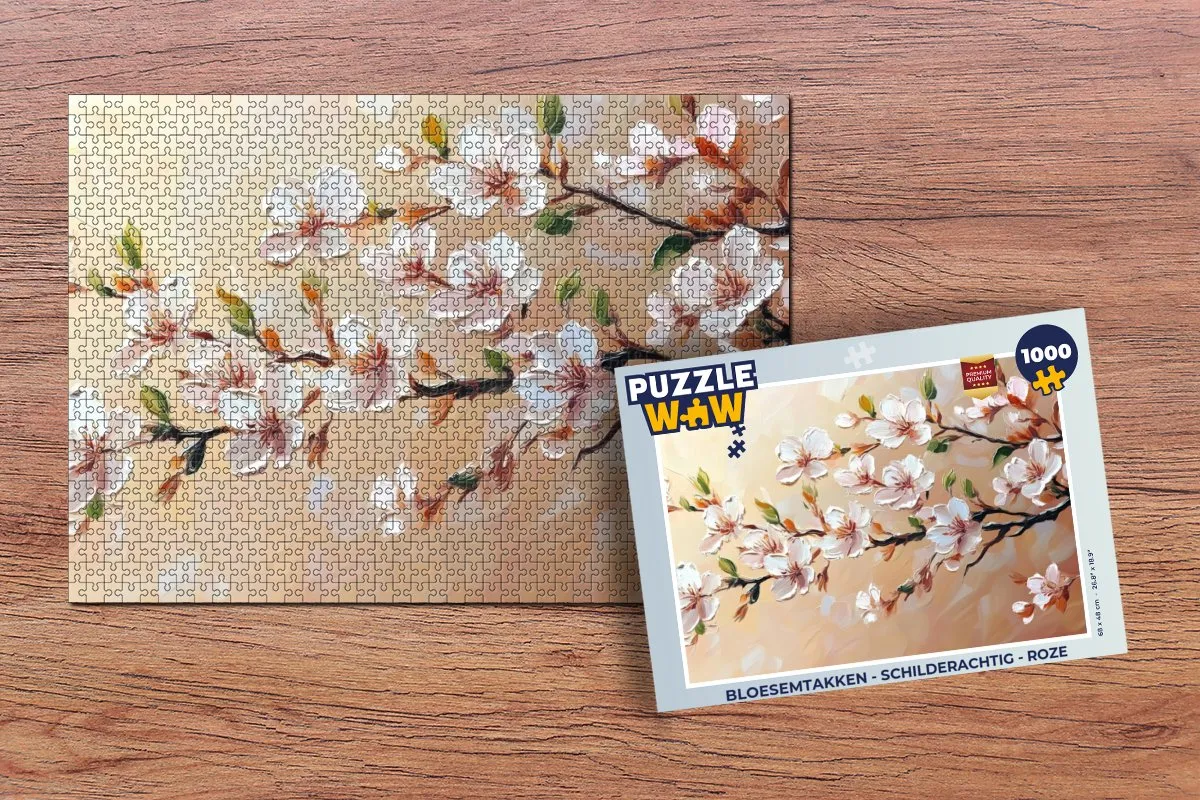 PuzzleWow Bloesemtakken Roze Legpuzzel 1000 Stuks