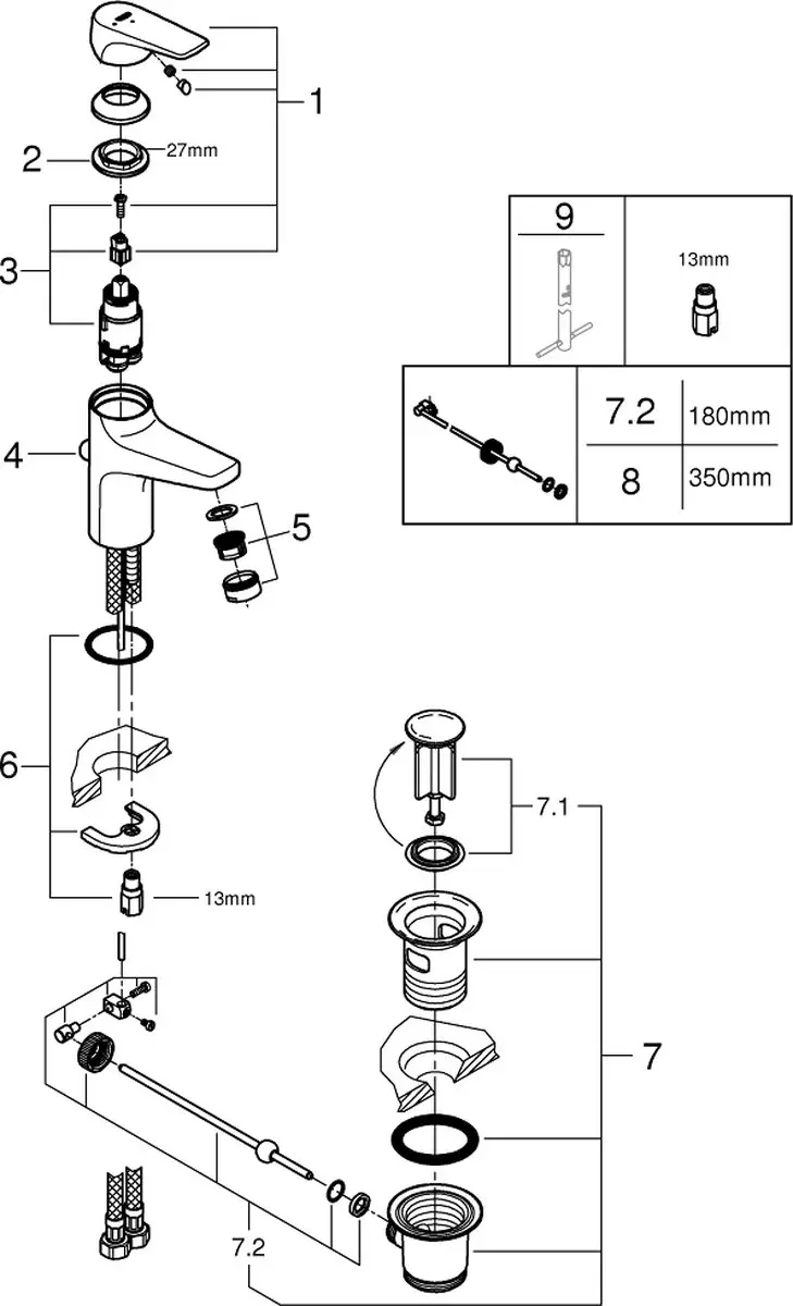 Grohe QuickFix Start Flow Wastafelkraan 23769000 - Chroom - afbeelding 5 van 5
