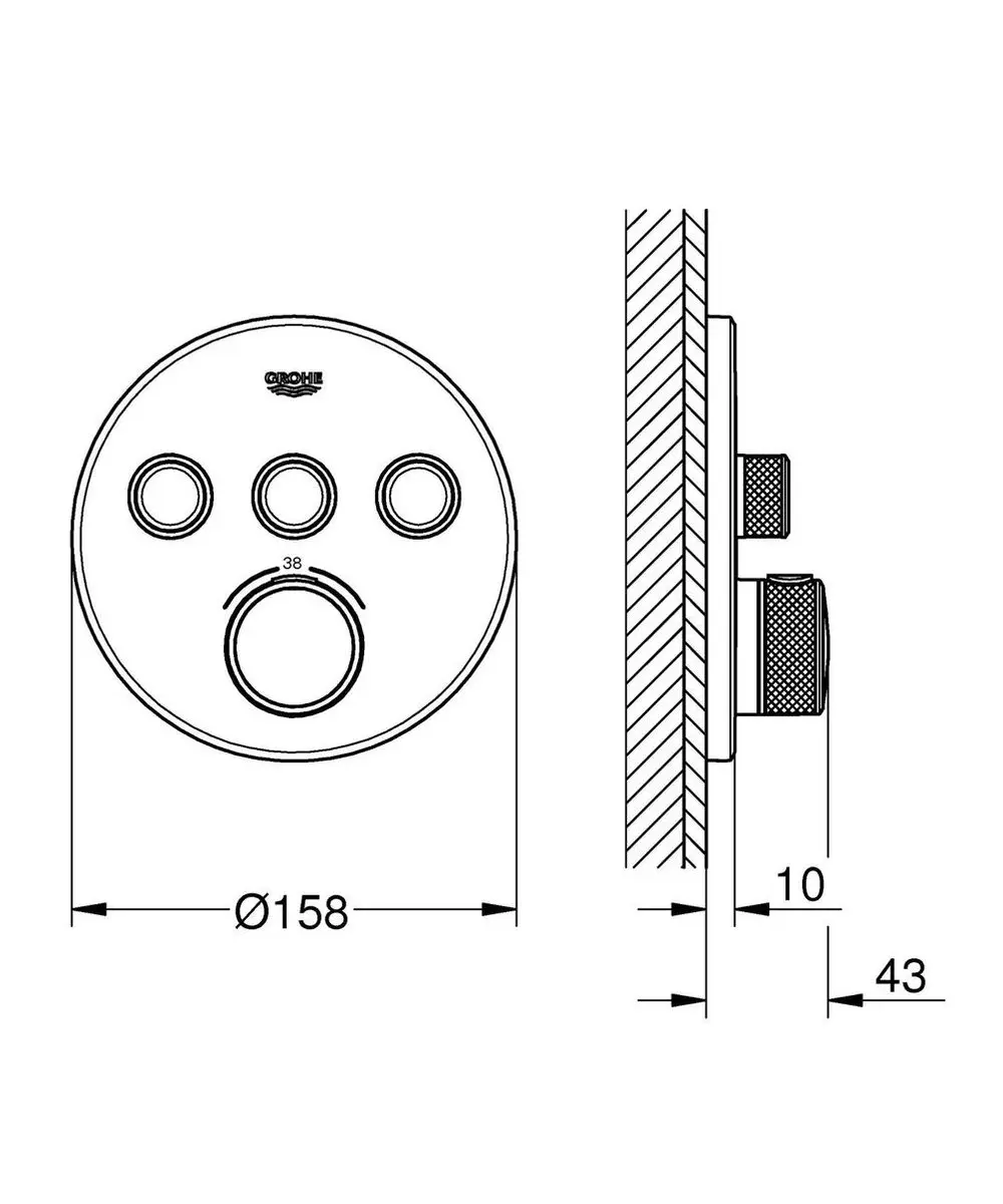 Grohe Grohtherm SmartControl Thermostate Douchekraan 29121000 - Chroom - afbeelding 4 van 6
