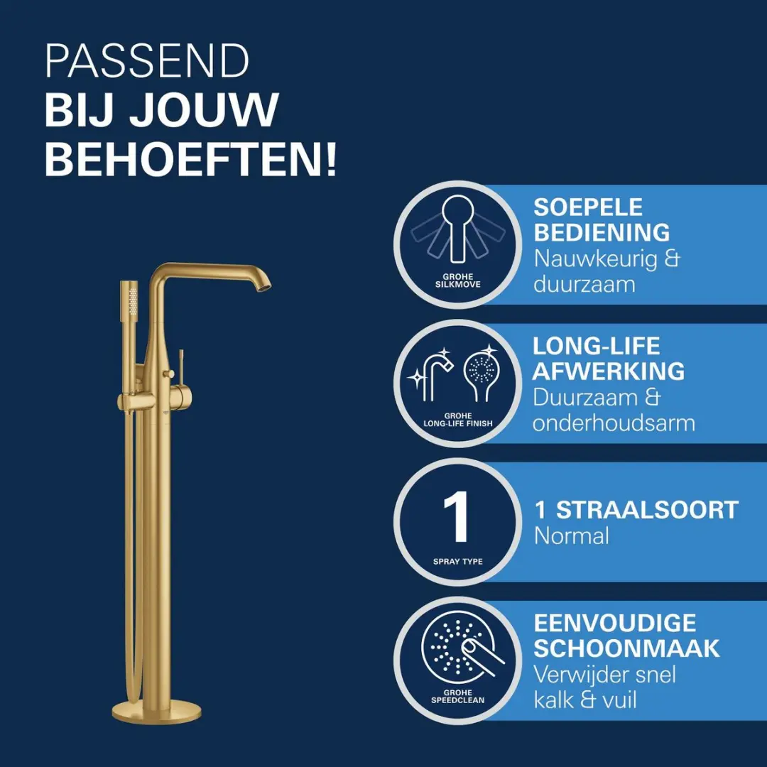 GROHE Essence 23491GN1 Badkraan - Mat Goud - afbeelding 3 van 6