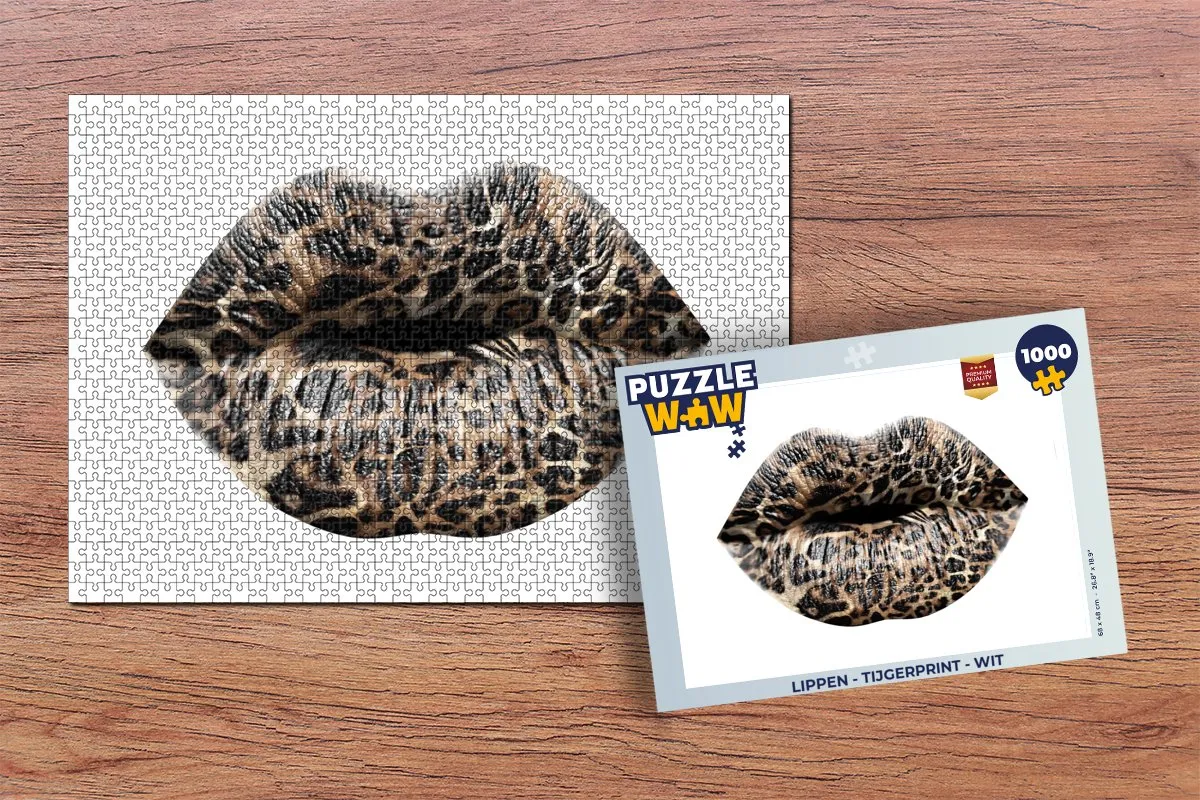 PuzzleWow Lippen Tijgerprint Legpuzzel 1000 Stuks