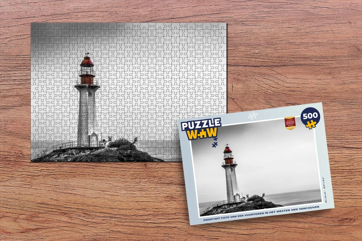 PuzzleWow Vuurtoren Vancouver Legpuzzel 500 Stuks - Multicolor