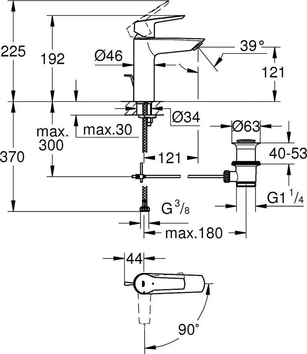 Grohe Start Wastafelkraan 23552002 - Chroom - afbeelding 3 van 6