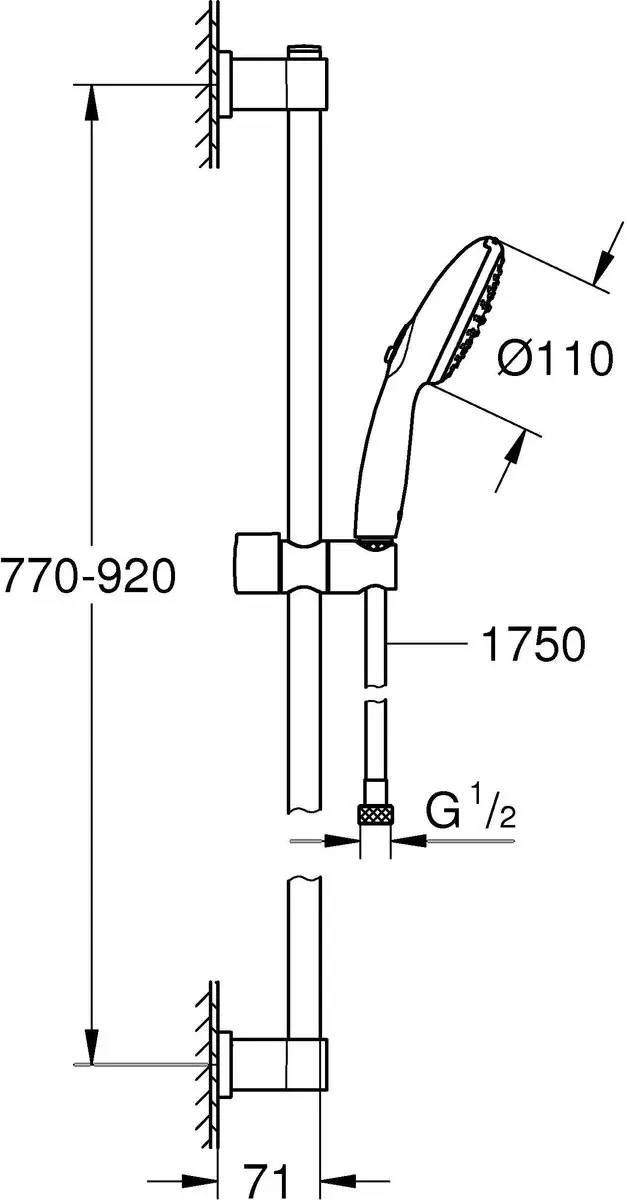 Grohe Vitalio Start Doucheset 26955001 - Chroom - afbeelding 4 van 6