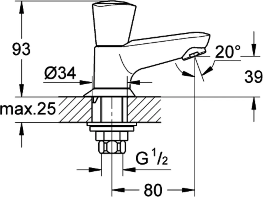 Grohe Costa S Fonteinkraan - Chroom 20405001 - afbeelding 6 van 6