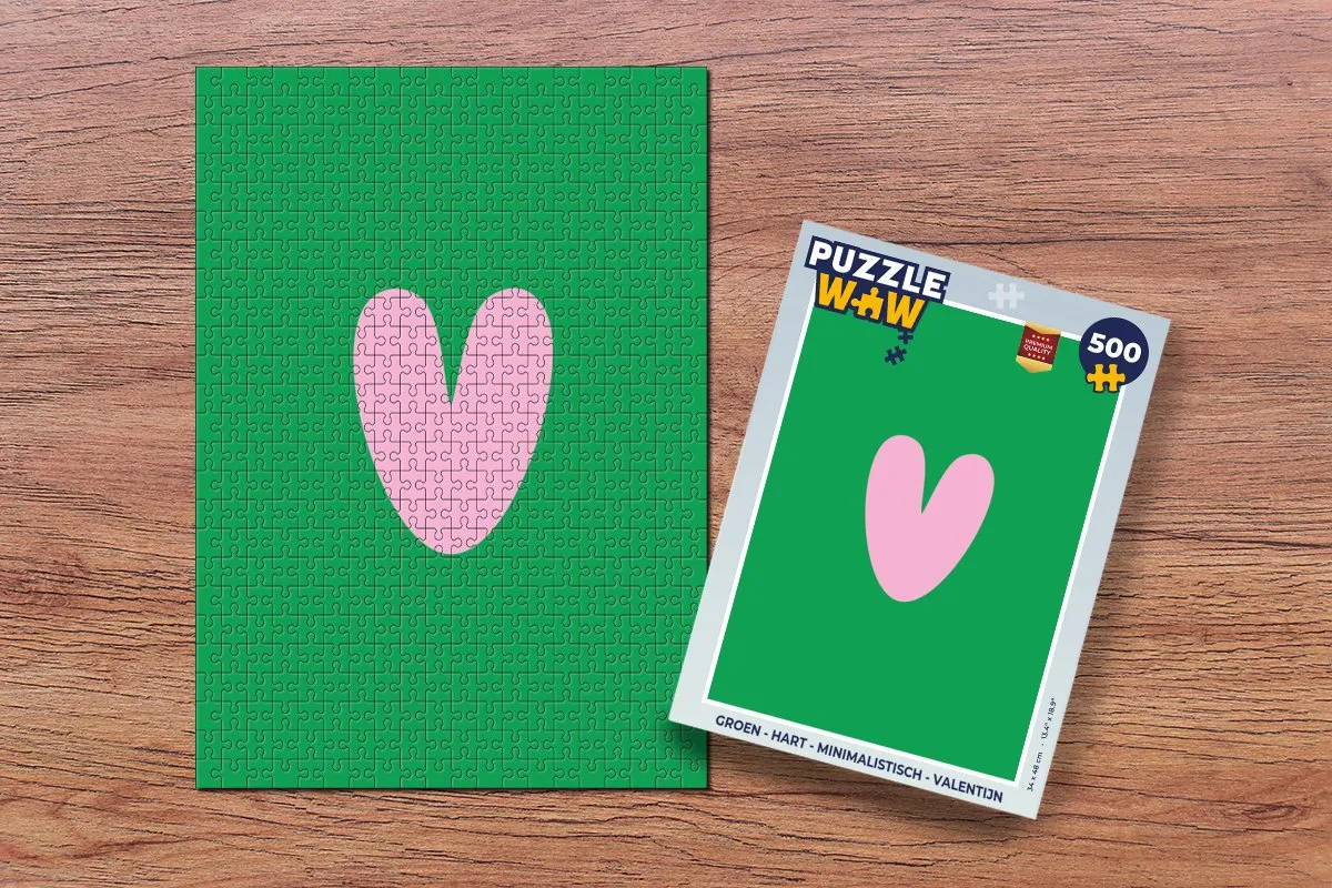 PuzzleWow Legpuzzel Hart Groen 500 Stuks - 8721169396729